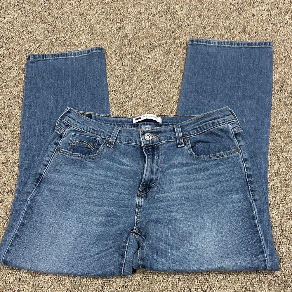 Levi's Blue Straight Leg Jeans - Picture 3 of 8
